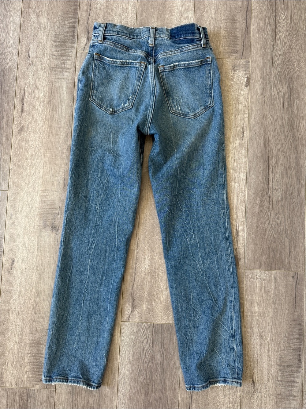 Abercrombie 90s Straight Ultra High Rise Jeans Medium Wash Size 26S Minimalist - Picture 7 of 8